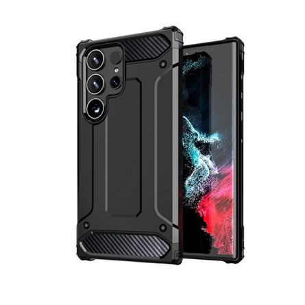 Gigapack Samsung S24 Ultra 5G Gigapack Defender szilikon telefonvédő ütésállóság, fémhatás, FEKETE