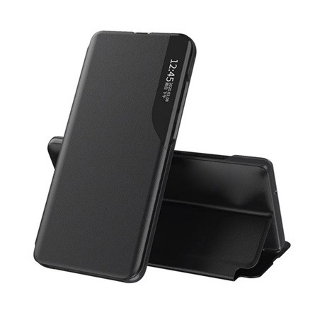 Gigapack Samsung A05 4G Gigapack Tok álló, ECO bőr hatású aktív FLIP, ablakos, FEKETE