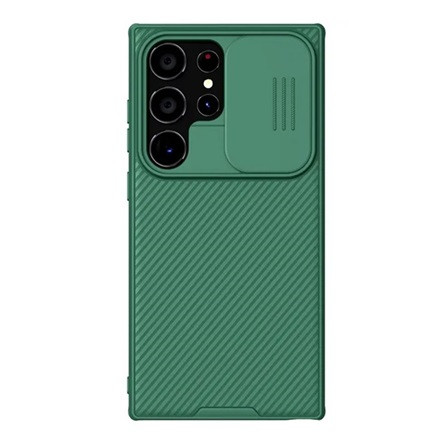 Nillkin Samsung S24 Ultra 5G NILLKIN CAMSHIELD PRO szilikon telefonvédő ütésállóság, csíkos, SÖTÉTZÖLD