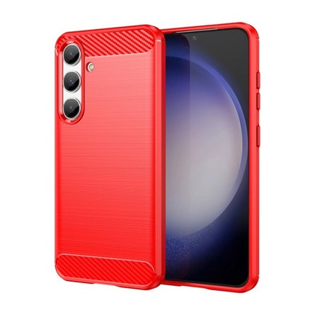 Gigapack Samsung S24 5G Gigapack Szilikon telefonvédő ütésállóság, karbon minta, PIROS