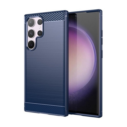 Gigapack Samsung S24 Ultra 5G Gigapack Szilikon telefonvédő ütésállóság, karbon minta, SÖTÉTKÉK