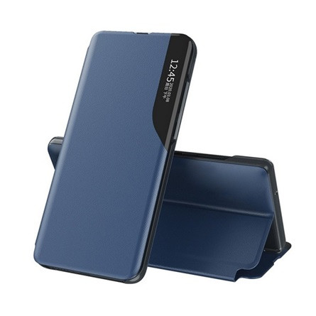 Gigapack Samsung S24 Ultra 5G Gigapack Tok álló, ECO bőr hatású aktív FLIP, ablakos, SÖTÉTKÉK