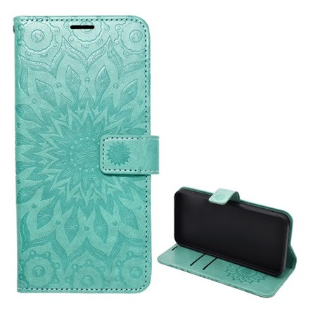 Gigapack Samsung A25 5G GIGAPACK tok álló, bőr hatású FLIP, mandala, CYAN