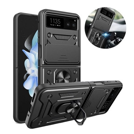 Gigapack Motorola Razr 40 5G GIGAPACK Defender szilikon telefonvédő ütésállóság, kameravédő, FEKETE