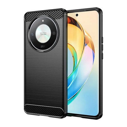 Gigapack Honor Magic6 Lite 5G Gigapack Szilikon telefonvédő ütésállóság, karbon minta, FEKETE