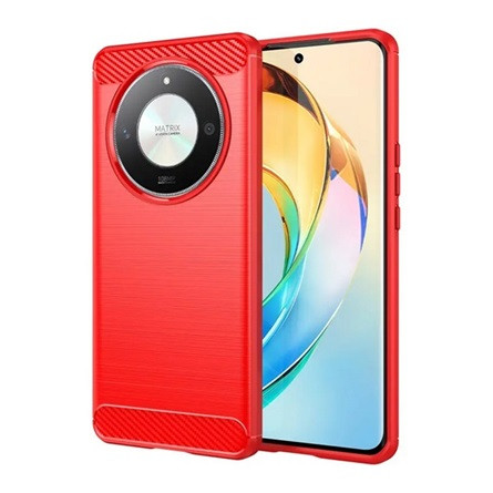 Gigapack Honor Magic6 Lite 5G Gigapack Szilikon telefonvédő ütésállóság, karbon minta, PIROS