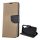 Gigapack Samsung S24 Plus 5G Gigapack Tok álló, bőr hatású FLIP, textil hatás, ARANY/FEKETE