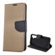 Gigapack Samsung S24 Plus 5G Gigapack Tok álló, bőr hatású FLIP, textil hatás, ARANY/FEKETE