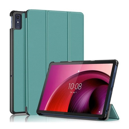 Gigapack Lenovo Tab M10 5G Gigapack Tok álló, bőr hatású aktív FLIP, asztali tartó, SÖTÉTZÖLD