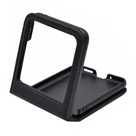 Gigapack Motorola Razr 40 Ultra Gigapack Tok álló, bőr hatású FLIP, rombusz, FEKETE