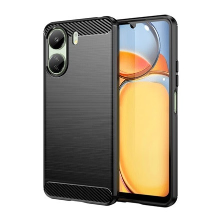 Gigapack Redmi 13C 5G Gigapack Szilikon telefonvédő ütésállóság, karbon minta, FEKETE