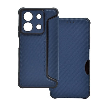 Gigapack Redmi Note 13 5G Gigapack Tok álló, bőr hatású FLIP, karbon minta, SÖTÉTKÉK