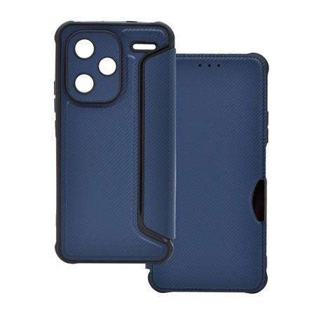 Gigapack Redmi Note 13 Pro Plus 5G Gigapack Tok álló, bőr hatású FLIP, karbon minta, SÖTÉTKÉK