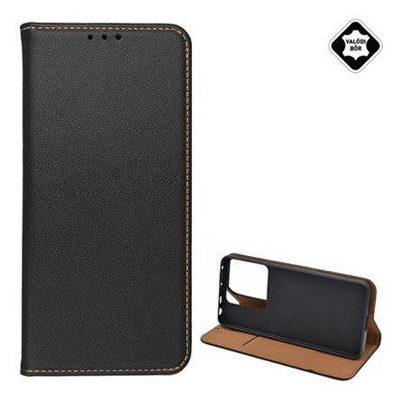 Gigapack Xiaomi Poco X6 5G Gigapack Tok álló, valódi bőr FLIP, asztali tartó, FEKETE