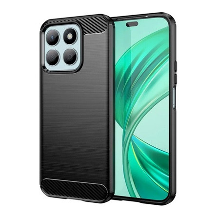 Gigapack Honor X8b 4G Gigapack Szilikon telefonvédő ütésállóság, karbon minta, FEKETE