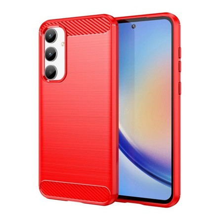 Gigapack Samsung A35 5G Gigapack Szilikon telefonvédő ütésállóság, karbon minta, PIROS