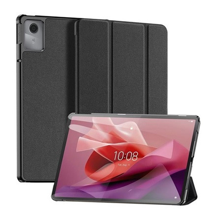 Dux Ducis Lenovo Tab M11 DUX DUCIS DOMO tok álló, bőr hatású aktív FLIP, textil minta, FEKETE
