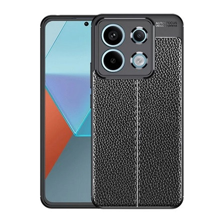 Gigapack Xiaomi Poco X6 5G Gigapack Szilikon telefonvédő ütésállóság, varrás minta, FEKETE