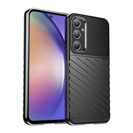 Gigapack Samsung A55 5G Gigapack Szilikon telefonvédő ütésállóság, dombor minta, FEKETE
