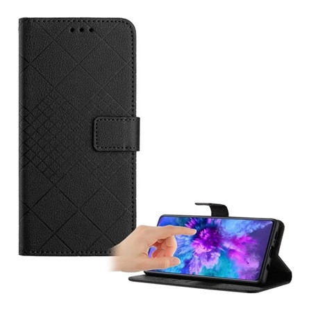 Gigapack Honor Magic6 Lite 5G Gigapack Tok álló, bőr hatású FLIP, prémium, FEKETE