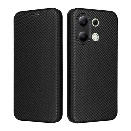 Gigapack Redmi Note 13 4G Gigapack Tok álló, bőr hatású FLIP, karbon minta, FEKETE