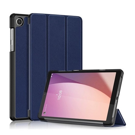 Gigapack Lenovo Tab M8 Gen4 Gigapack Tok álló, bőr hatású FLIP, asztali tartó, SÖTÉTKÉK