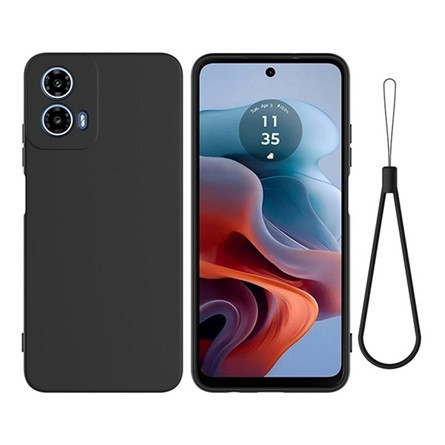 Gigapack Motorola Moto G34 5G Gigapack Szilikon telefonvédő matt, prémium + kézpánt, FEKETE