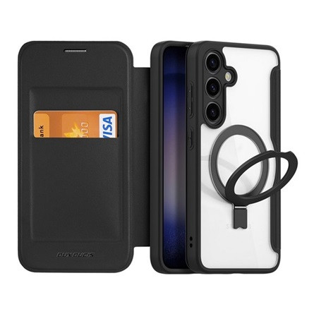 Dux Ducis Samsung S24 Plus 5G DUX DUCIS SKIN X PRO tok álló, bőr hatású FLIP, MagSafe, FEKETE