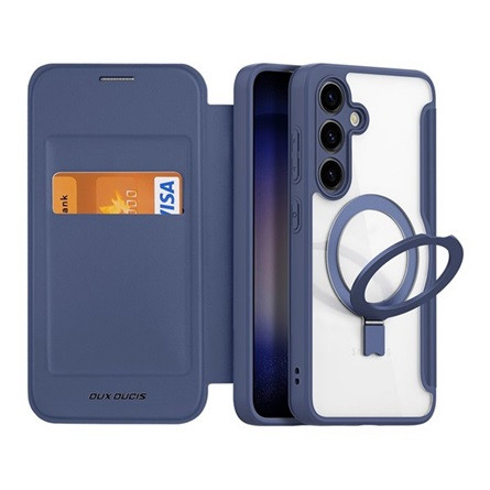 Dux Ducis Samsung S24 Plus 5G DUX DUCIS SKIN X PRO tok álló, bőr hatású FLIP, MagSafe, SÖTÉTKÉK