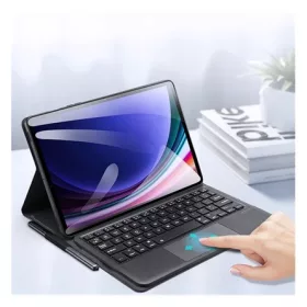   Dux Ducis Samsung Tab S9 FE LTE DUX DUCIS TK bluetooth billentyűzet + touch pad asztali tartó, ceruza tartó, FEKETE