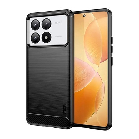 Mofi Xiaomi Poco X6 Pro 5G MOFI szilikon telefonvédő ütésállóság, karbon minta, FEKETE