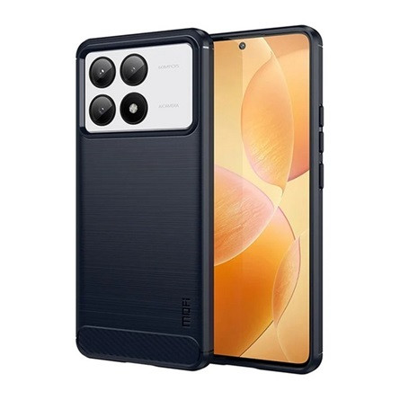 Mofi Xiaomi Poco X6 Pro 5G MOFI szilikon telefonvédő ütésállóság, karbon minta, SÖTÉTKÉK