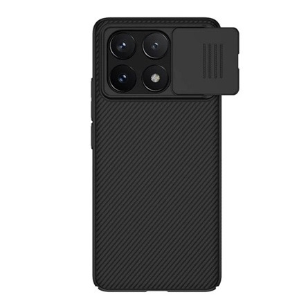Nillkin Xiaomi Poco X6 Pro 5G NILLKIN CAMSHIELD szilikon telefonvédő ütésállóság, csíkos, FEKETE