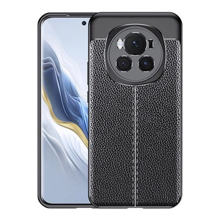 Gigapack Honor Magic6 Pro 5G Gigapack Szilikon telefonvédő ütésállóság, varrás minta, FEKETE