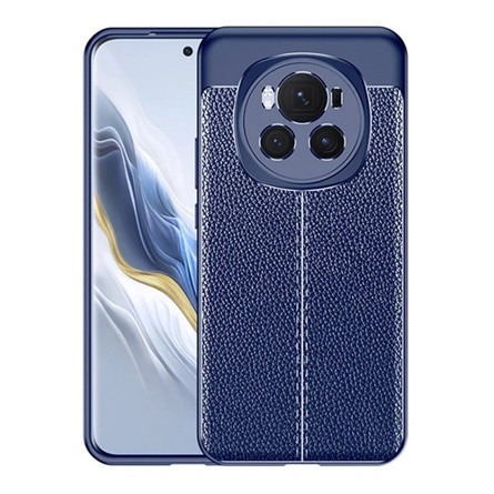 Gigapack Honor Magic6 Pro 5G Gigapack Szilikon telefonvédő ütésállóság, varrás minta, SÖTÉTKÉK