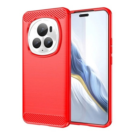 Gigapack Honor Magic6 Pro 5G Gigapack Szilikon telefonvédő ütésállóság, karbon minta, PIROS