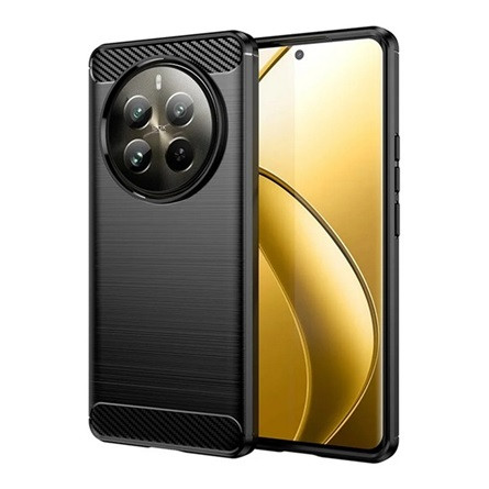 Gigapack Realme 12 Pro Plus 5G Gigapack Szilikon telefonvédő ütésállóság, karbon minta, FEKETE