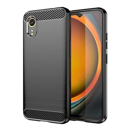 Gigapack Samsung Xcover 7 5G Gigapack Szilikon telefonvédő ütésállóság, karbon minta, FEKETE