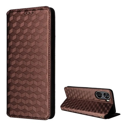 Gigapack ZTE Blade V40 Design Gigapack Tok álló, bőr hatású FLIP, prémium, BRONZ