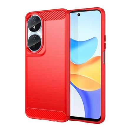 Gigapack Honor X7b 4G Gigapack Szilikon telefonvédő ütésállóság, karbon minta, PIROS