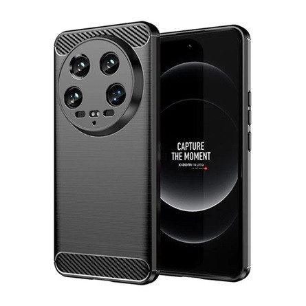 Gigapack Xiaomi 14 Ultra 5G Gigapack Szilikon telefonvédő ütésállóság, karbon minta, FEKETE