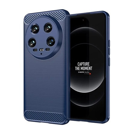 Gigapack Xiaomi 14 Ultra 5G Gigapack Szilikon telefonvédő ütésállóság, karbon minta, SÖTÉTKÉK