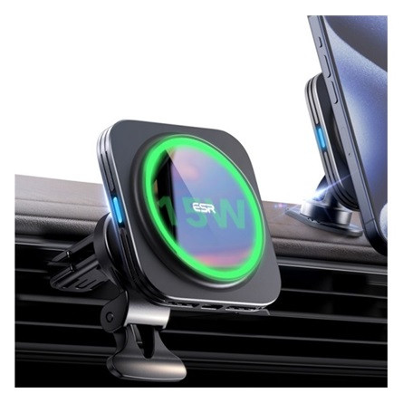 ESR HALOLOCK QI2 autós tartó műszerfalra, gyorstöltő, FEKETE