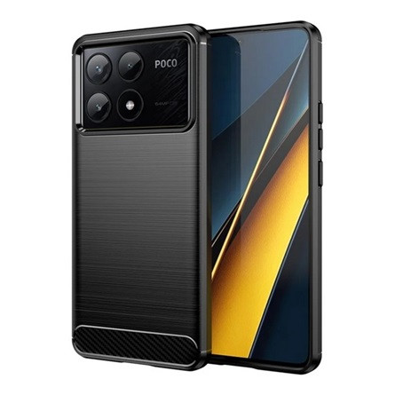 Gigapack Xiaomi Poco X6 Pro 5G GIGAPACK Szilikon telefonvédő ütésállóság, karbon minta, FEKETE