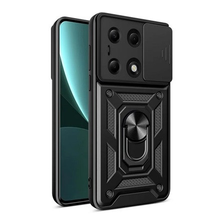 Gigapack Xiaomi Poco M6 Pro 4G GIGAPACK Defender szilikon telefonvédő ütésállóság, kameravédő, FEKETE