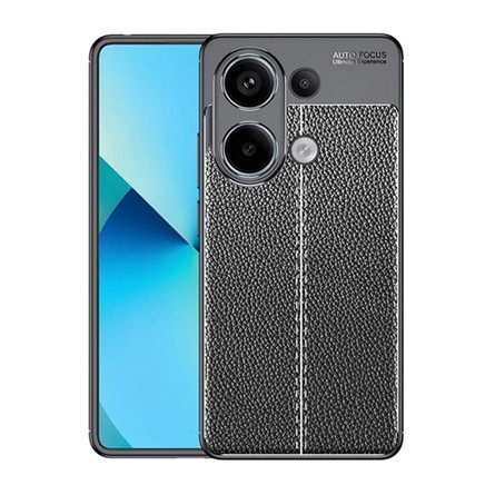 Gigapack Xiaomi Poco M6 Pro 4G Gigapack Szilikon telefonvédő ütésállóság, varrás minta, FEKETE