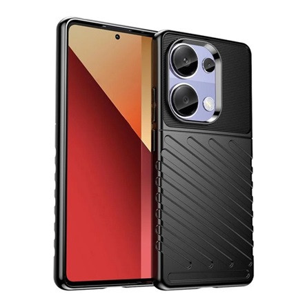 Gigapack Xiaomi Poco M6 Pro 4G Gigapack Szilikon telefonvédő ütésállóság, dombor minta, FEKETE