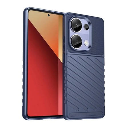 Gigapack Xiaomi Poco M6 Pro 4G Gigapack Szilikon telefonvédő ütésállóság, dombor minta, SÖTÉTKÉK