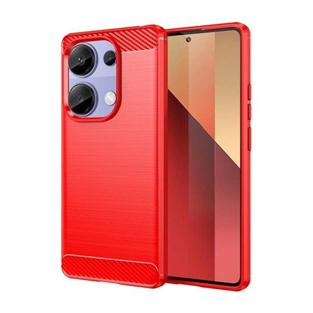 Gigapack Xiaomi Poco M6 Pro 4G GIGAPACK Szilikon telefonvédő ütésállóság, karbon minta, PIROS