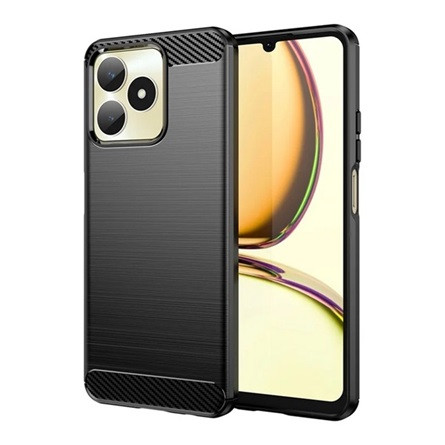 Gigapack Realme Note 50 4G Gigapack Szilikon telefonvédő ütésállóság, karbon minta, FEKETE